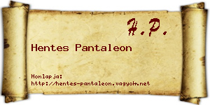 Hentes Pantaleon névjegykártya